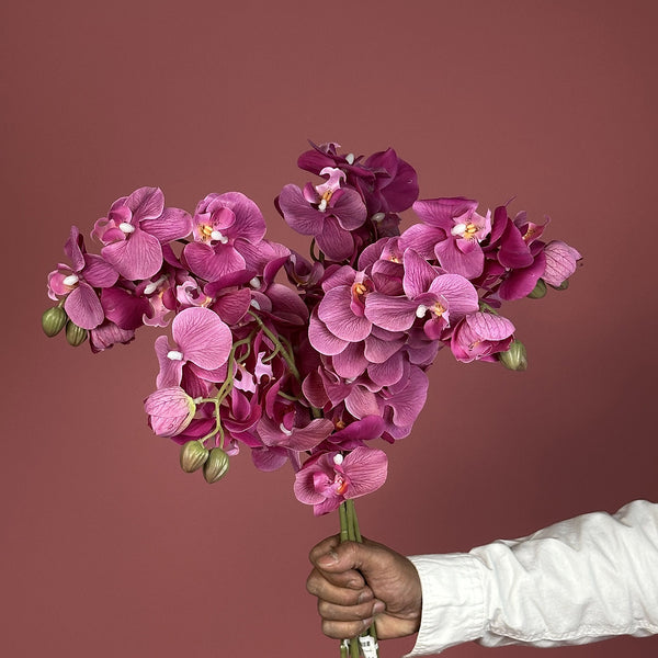 Artificial Real Touch Dark Mauve Orchid