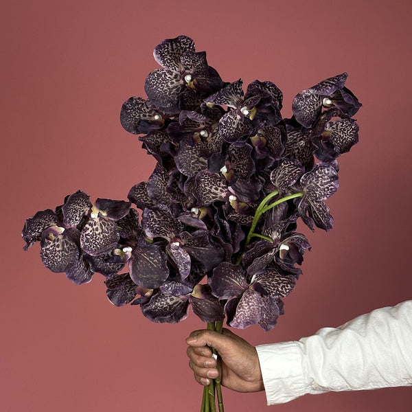 Artificial Real Touch Dark Purple Orchid