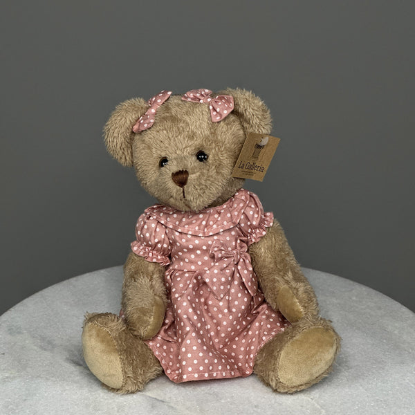 Dusty Rose Dot Bear