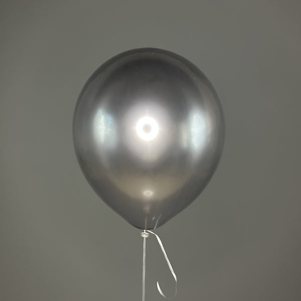 Chrome Silver Balloon – as part of a flower bouquet – floral decor accent by Flower Power