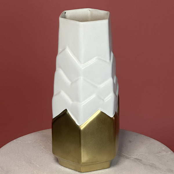 Gold and White Vase