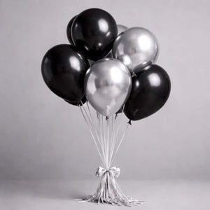 Black Velvet Chic Balloon Fountain
