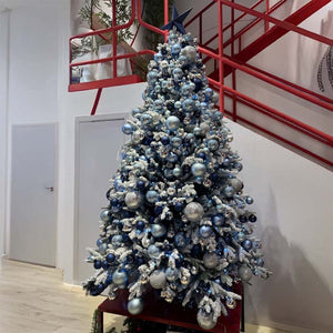 Christmas Tree in royal blue, silver & icy tones Blue Ice Symphony 2.25 m