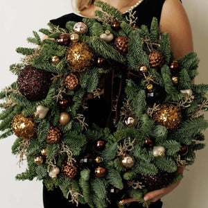 Christmas Wreath in bronze tones Mocha Shine