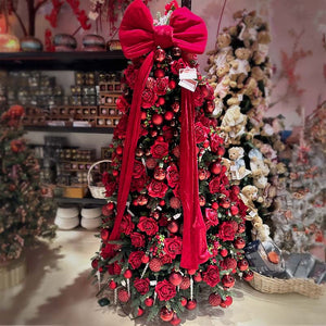Christmas Tree in deep red tones Red Velvet Elegance 1.8 m