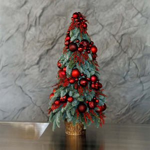 Christmas Table Tree in red tones Scarlet Frost