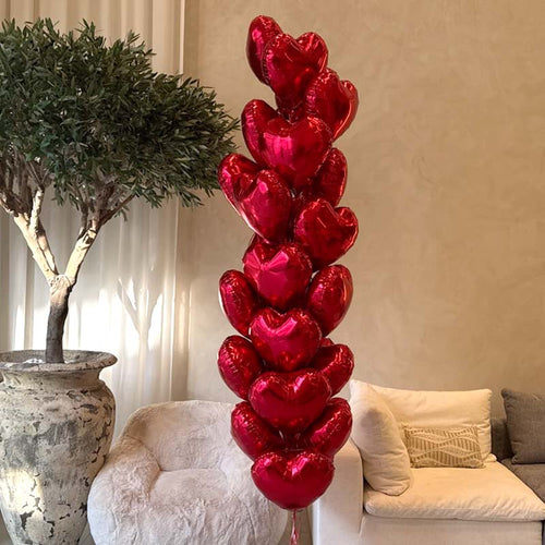 Набор из 25 Красных Шаров в Форме Сердца