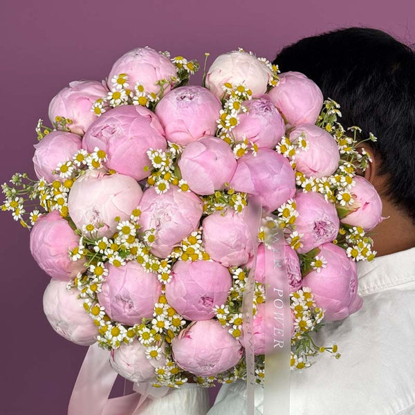Ivory Caress -romantic bouquet of long-stemmed roses – elegant floral expression by Flower Power