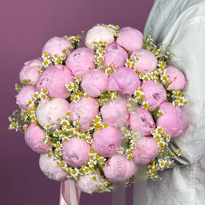 Ivory Caress -romantic bouquet of long-stemmed roses – elegant floral expression by Flower Power