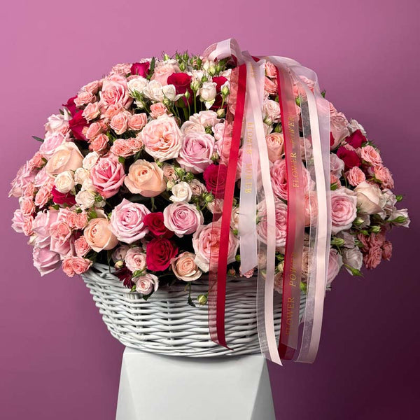 Amber Dusk - romantic bouquet of long-stemmed roses - elegant floral expression by Flower Power