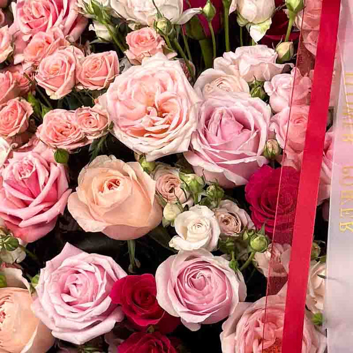 Amber Dusk – sunset-inspired rose bouquet with greenery – elegant present from Flower Power