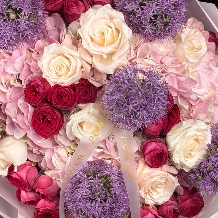 Pink Cascade – stunning pink rose bouquet with soft wrapping – flowers for her by Flower Power