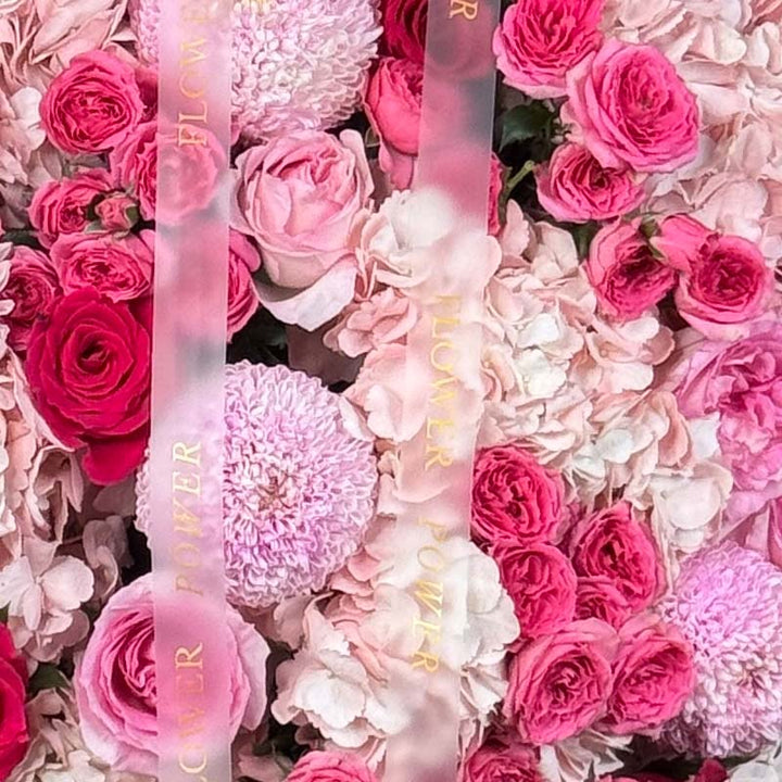 Sugar & Bloom – soft pink rose bouquet with delicate wrapping – floral gift by Flower Power