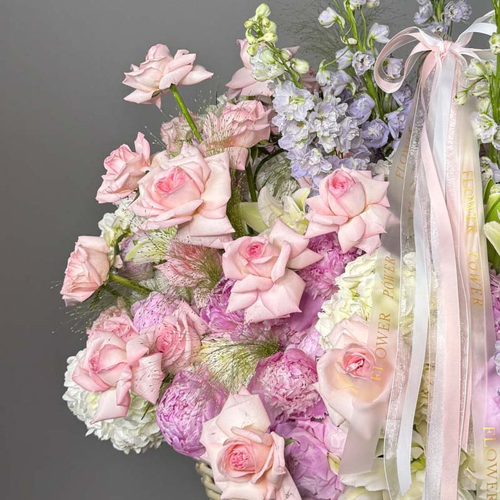 Imperial Garden – regal long-stemmed rose bouquet with greenery – flowers for her by Flower Power