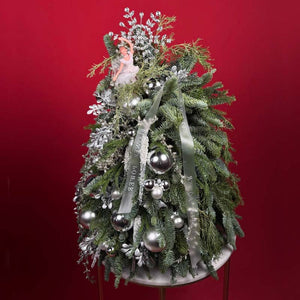 Christmas Table Tree in silver tones Silver Whisper