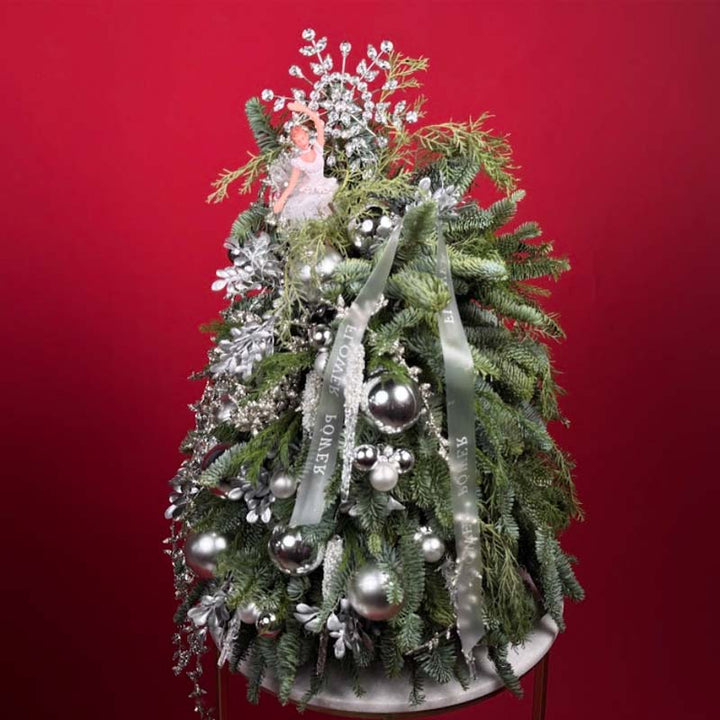 Christmas Table Tree in silver tones Silver Whisper Holiday Decorations ...