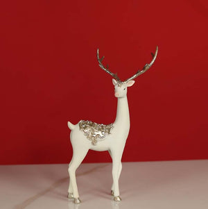 White Standing Reindeer Figurine